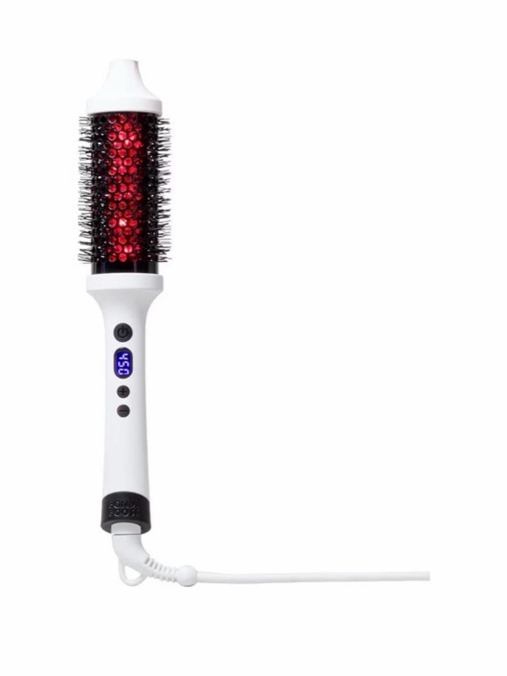 White Ionic Hot Air Round Brush with Red Barrel